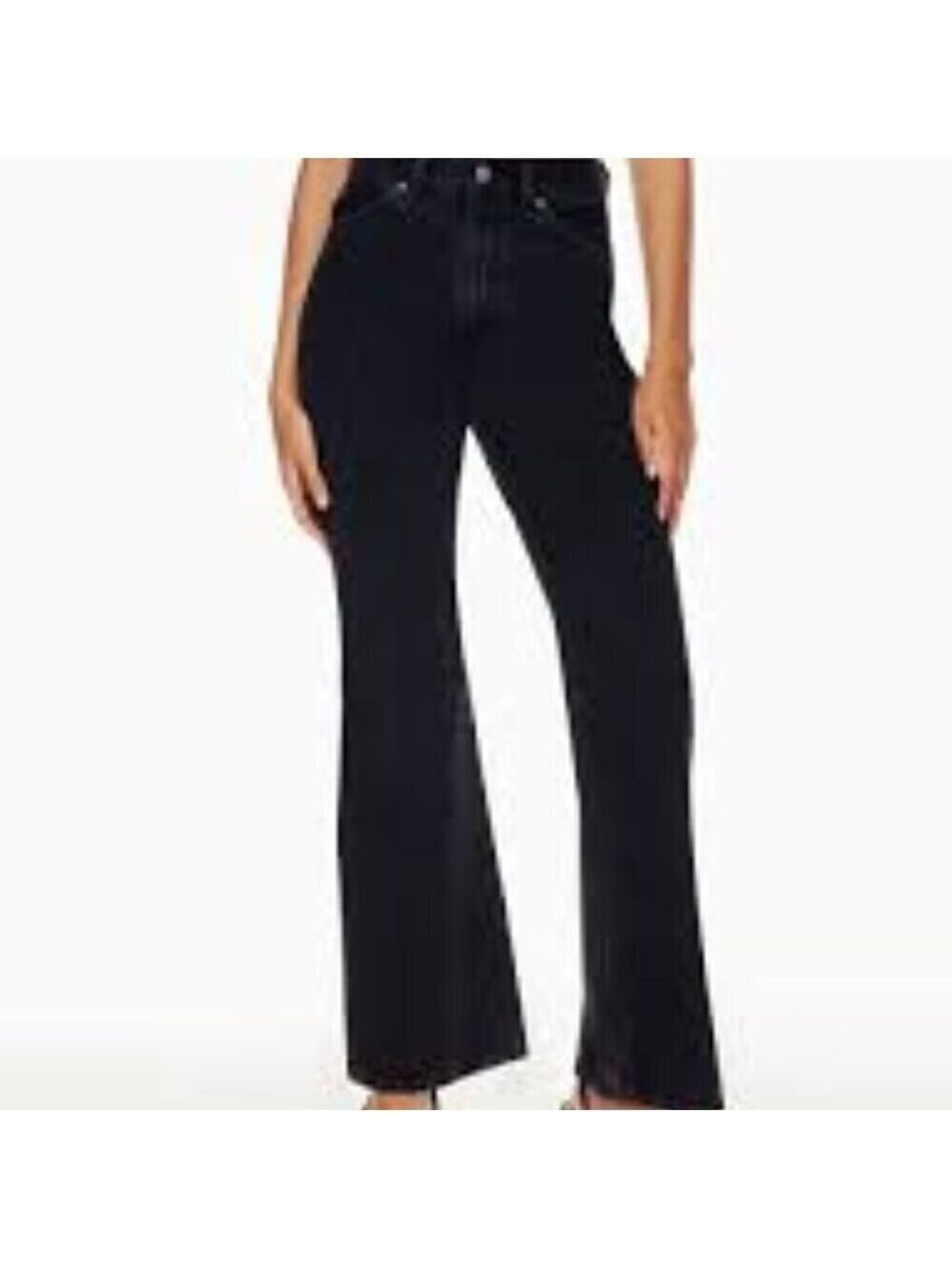 Denim Forum The Marlene 60's High Rise Flare 28L Black Jeans Size 25